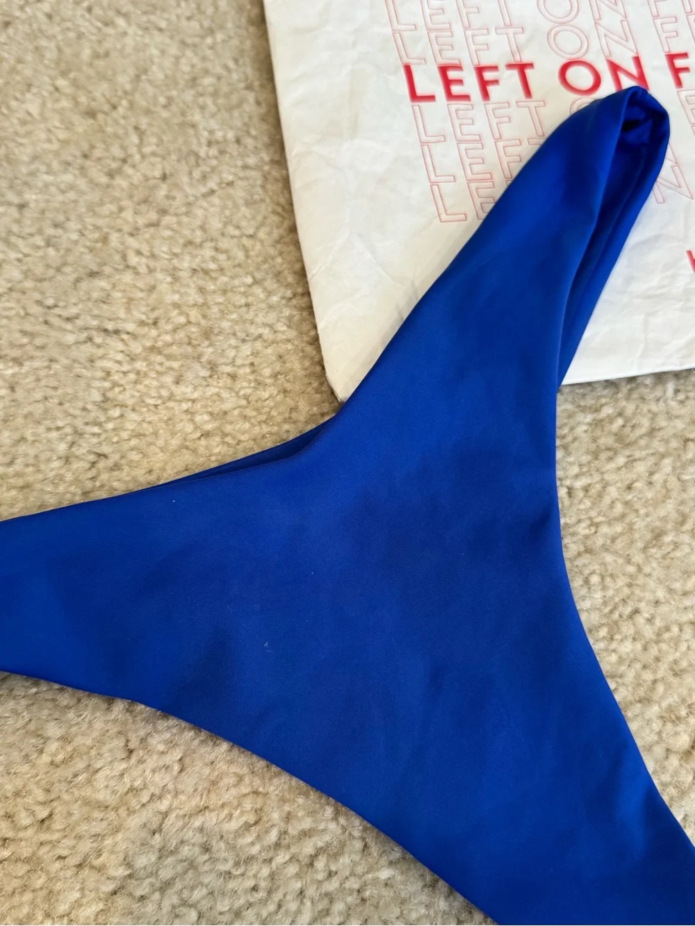 🔹 Left on Fridays Drift Backside Thong Blue Bikini Bottom Size Medium